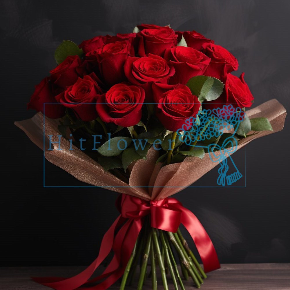 Букет роз 21 красная роза